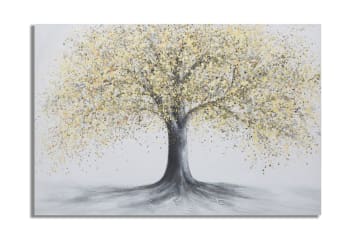 TREE SIMPLE - Dipinto su tela multicolore albero cm 120x3,8x80