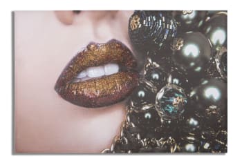 BEAUTIFUL LIPS - Stampa su tela multicolore volto cm 120x3,8x80