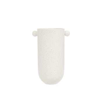 Saga - Vase blanc en grès Ø13,5xH20,5cm