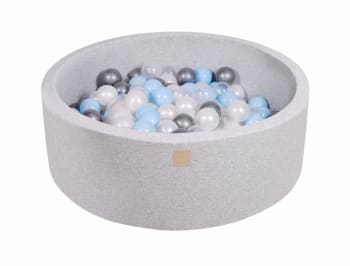 Gris clair Piscine à balles Bleu/Transparent/Argent/Perle H30cm