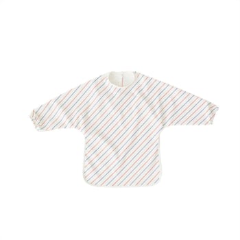 Striped - Bavoir blanc en polyester recyclé H76x45 cm