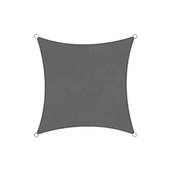 SOLE - Toile d'ombrage carré 5x5 m en polyéthylène gris