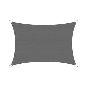 SOLE - Toile d'ombrage rectangulaire 3x4 m en polyéthylène gris