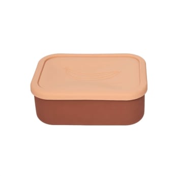 Yummy - Boîte à déjeuner marron en silicone H7x19,5x14,7cm