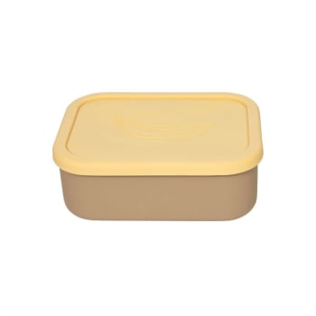 Yummy - Boîte à déjeuner marron en silicone H7x19,5x14,7cm