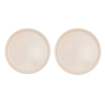 Yuka - Lot de 2 assiettes blanc en terracotta ø27xh1,9cm