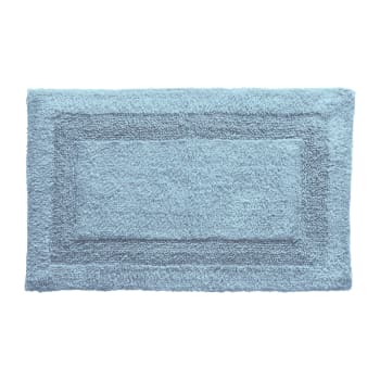 POSITAP - Tapis de bain bleu 60x60 en coton