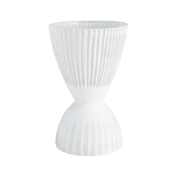 Pholade - Vase décoratif en verre blanc H33