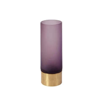 Ring - Vase décoratif en verre soufflé violet et or H21