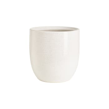 Uriell - Cache-pot décoratif en grès blanc H24