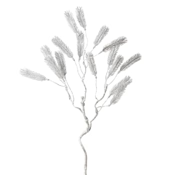 Noël - Branche de pin pailletée artificielle argentée H78