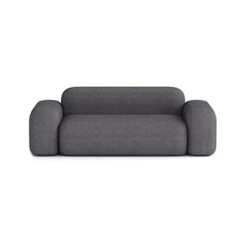 MAX - Lineares 2-Sitzer-Sofa aus Stoff, dunkelgrau