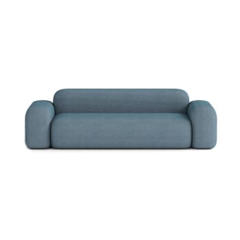 MAX - Lineares 3-Sitzer-Sofa aus Stoff, blau