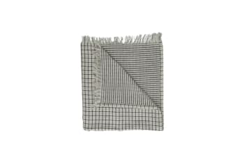 Stripes - Chemin de table en coton noir et blanc