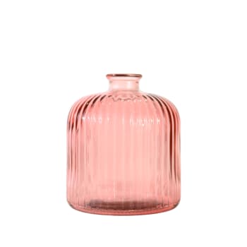 Kokille - Vase en verre recyclé strié  Pétale 18 cm