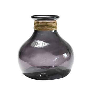 Miramar - Vase en verre recyclé Anthracite 21 cm