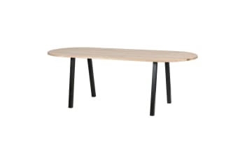 Tablo - Ovale Tischplatte aus Holz, 220x90, beige