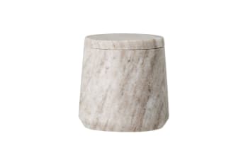Felica - Barattolo con coperchio in marmo crema 10x10