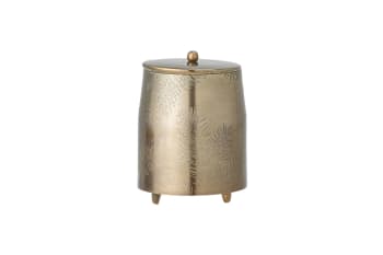 Jolee - Vaso grande con coperchio in acciaio e ottone H15xD10
