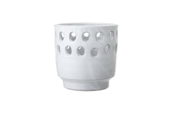 Jarsy - Lanterne en grès blanc H18