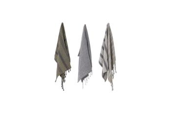 Mara - Torchons en coton gris lot de 3