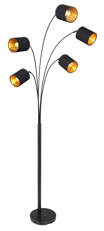 LUSSIOL Albany Stehleuchte In Schwarz – Schlankes Metall-Design, 40W E27 Fassung, Perfekt Als Nachttischlampe Oder Wohnzimmer-Akzent (26x33 Cm)