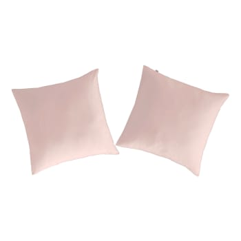 CASUAL TO - 2 Fundas de almohada de algodón 65x65 cm rosa