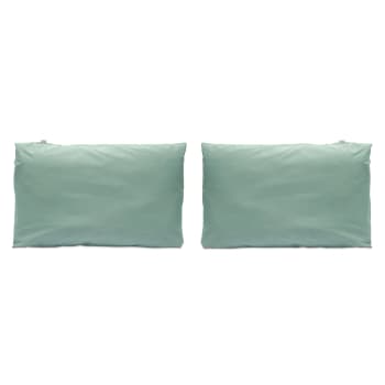 CASUAL TO - 2 fundas de almohada de algodón 50x75 cm verde agua