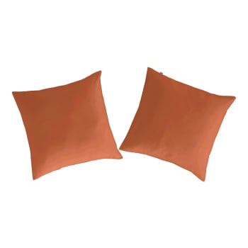 CASUAL TO - 2 Taies d'oreiller en coton  65x65 cm orange foncé