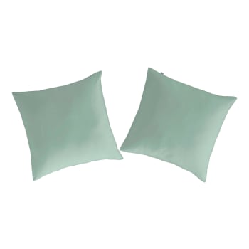 CASUAL TO - 2 Fundas de almohada de algodón 65x65 cm verde agua