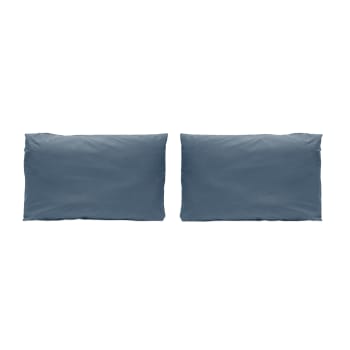 PURE TO - 2 Taies d'oreiller en percale de coton 50x75  cm bleu