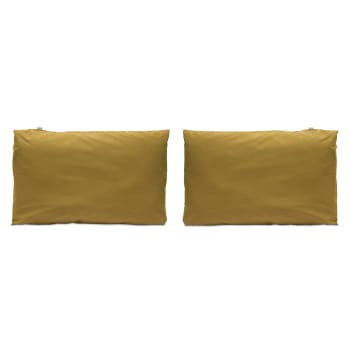 CASUAL TO - 2 fundas de almohada de algodón 50x75 cm maiz