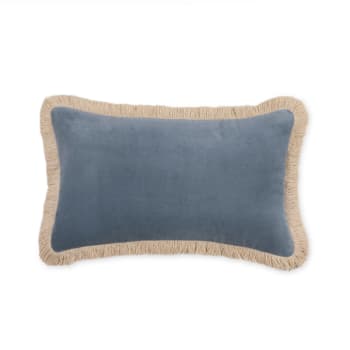 Velvet - Funda de cojín de terciopelo de algodón azul 30x50cm