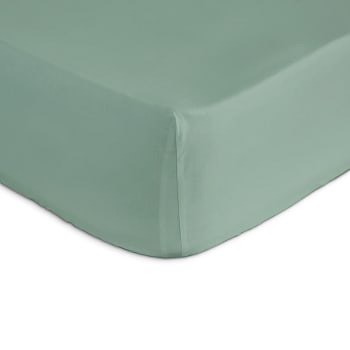 CASUAL DH - Bajera ajustable 100% algodón 140x200+28 cm verde agua