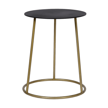 Leoh - Table basse autour du noir en table d'appoint dorée hauteur 55 cm