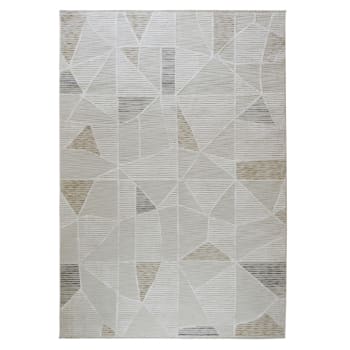 TAPISO Silk Tappeto Shaggy Soggiorno Antiscivolo Salotto Moderno Beige  Tinta Unita Moderno Morbido 140 x 200 cm