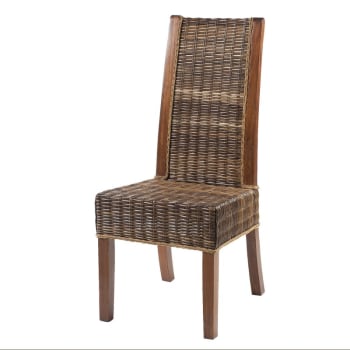 Zonza - chaise en rotin tressée marron