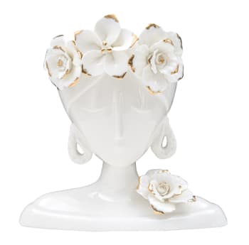 WOMAN YOUNG - Vaso in porcellana bianco cm 21,7x14x21