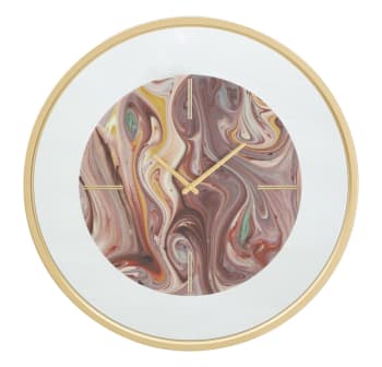 MIRROR - Orologio da parete in metallo multicolore Ø cm 60x6