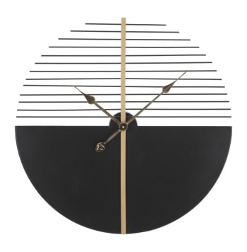 STICK - Orologio da parete in metallo nero Ø cm 60x4,5