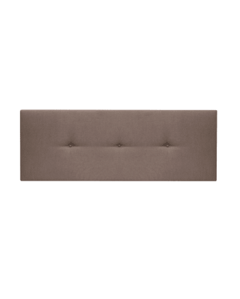 Mimuk - Cabecero tapizado con botones de poliéster marrón 180x60cm