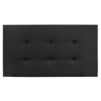 Cabecero tapizado de polipiel con botones en color negro de 135x80cm
