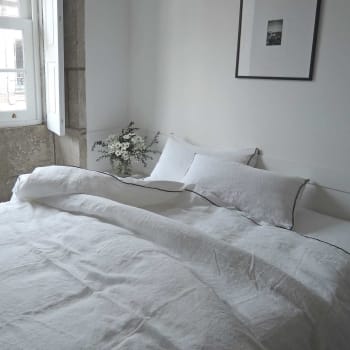 Oslo - Parure de lit en lin lavé 260x240 cm - Blanc