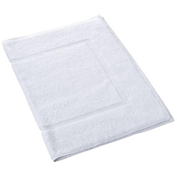 BEECO - Tapis de bain en coton blanc 50x75 cm