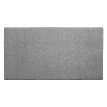 Cabecero tapizado de poliester liso en color gris de 160x80cm
