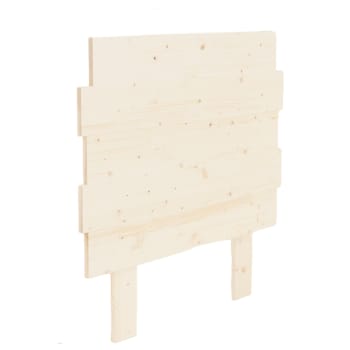 Siara - Tête de lit en bois d'épicéa lit de 90 cm couleur blanc vieilli