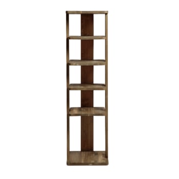 Efron - Zapatero de madera con puertas de mimbre marrón envejecido de 100 cm