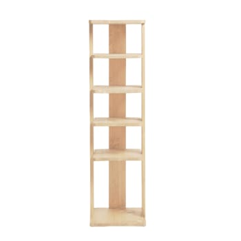 Efron - Zapatero de madera con puertas de mimbre beige de 100 cm