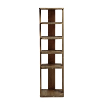 Efron - Zapatero de madera con puertas de mimbre marrón de 100 cm