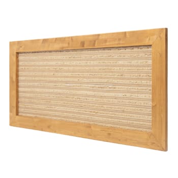 Kerlin - Tête de lit en bois et jute pour lit 135 cm couleur marron clair